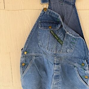 Vintage Key Imperial men Blue Denim Carpenter Bib Overalls Workwear Chore